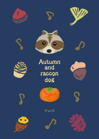 Autumn fruit and raccon dog design02