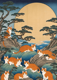 A pile of cats Ukiyo-e oYxpt