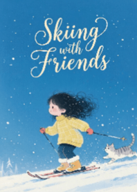 Girl and Cat in Winter V.3