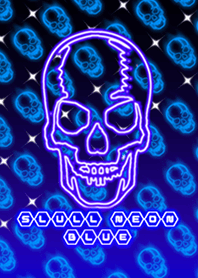 SKULL NEON BLUE 3