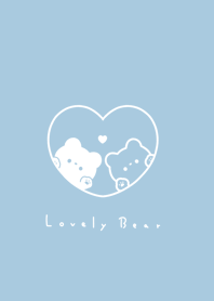 Pair Bears in Heart(line)/aqua.