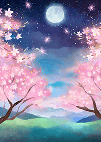 Beautiful night cherry blossoms#233