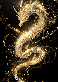 Golden wealth-attracting divine dragon.