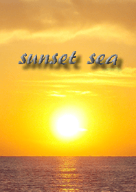 增加運氣！ 大海的夕陽的天空被染成橙色‼