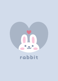 Rabbits3 Heart - blue