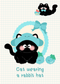 Cat wearing a rabbit hat1
