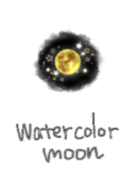水彩画風の月