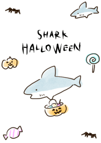simple shark Halloween white gray