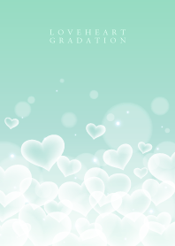 LOVE HEART GRADATION-Emerald&White 3