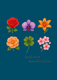 美麗的好心情花卉(神秘青藏色)