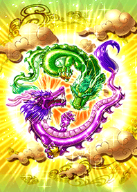 Lucky Color Treasure Pearl and Dragon