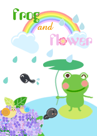 幸運的青蛙和繡球花#fresh #cool-花
