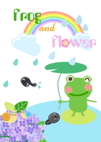 幸運のかえるとあじさい#fresh #cool-花