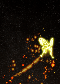 Glittering butterflies in  starry sky{NY