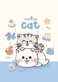 แมวน่ารัก ธีมสีฟ้า :)
