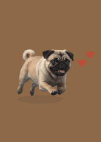 Cute Pug Theme 2 Brown 03