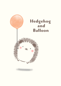 Hedgehog and Balloon -orange-