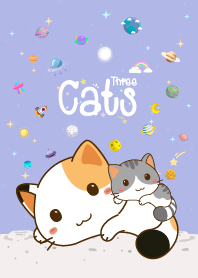 Three Cats Galaxy Violet