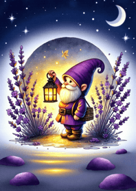 Lavender Night Gnome