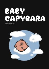 Baby Capybara Sleeping on Clouds - Dark