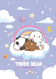 หมีสามตัว เมฆสายรุ้ง สีม่วง