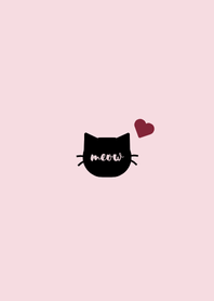 Cat & Mini Heart (Pink Black)