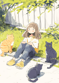 可愛女孩與貓咪 2
