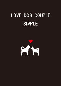 Dog couple simple black black and white