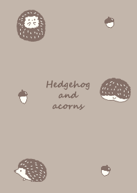 Hedgehog and acorns *mocha beige*