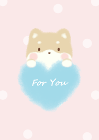 mokomoko heart -Shibainu- pink dot 2