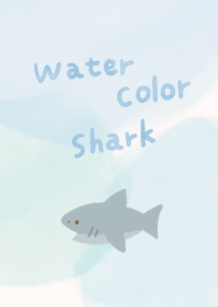 Healing watercolor and shark