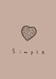Simple beige. Leopard print heart.