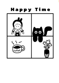 Cat Coffee and girl