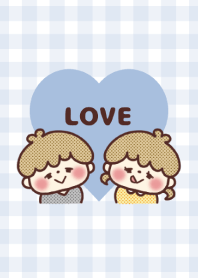Love Couple and Gingham Check Theme -28-