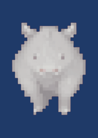 ธีม Rhinoceros Pixel Art สีเบจ 05