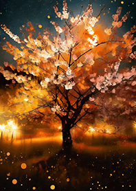 Beautiful night cherry blossoms#606