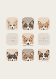 DOGS -Welsh Corgi 01- BEIGE GRAY
