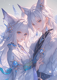 ✨雪白の狐狸情侶❤️