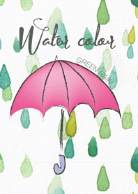 Watercolor_green rain02