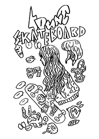 STREET SKATEBOARD GIRL GRAFFITI 010E