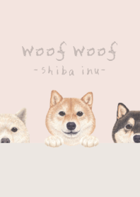 Woof Woof - Shiba inu - PASTEL PINK