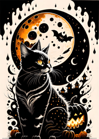 halloween cat Cd047a