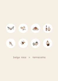 beige rose & terracotta