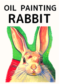 simple rabbit oil painting theme