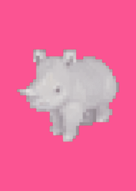 Rhinoceros Pixel Art Theme  Pink 01