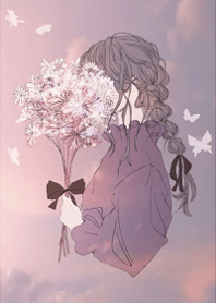 A girl holding a gentle bouquet15.