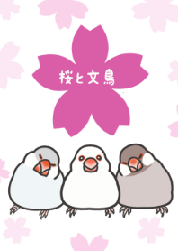 桜と文鳥