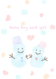 Snow boy and girl