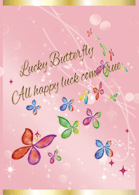ピンク / 全幸運を運ぶ蝶々