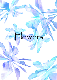 淡い水彩ブルーの花